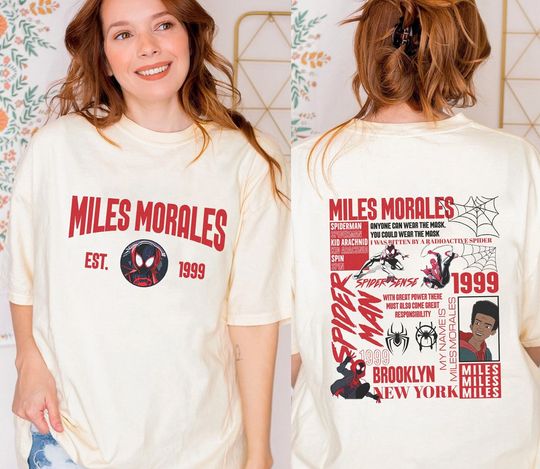 Vintage Miles Morales Spiderman Across The Spider-Verse Shirt, Miles Morales Shirt, Spiderman Superhero Shirt, Spiderman Birthday Shirt