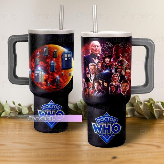 Doctor Who Tumbler 40oz, Vintage Doctor Who Tumbler, Tardis Tumbler 40oz, Stainless Steel Tumbler,
