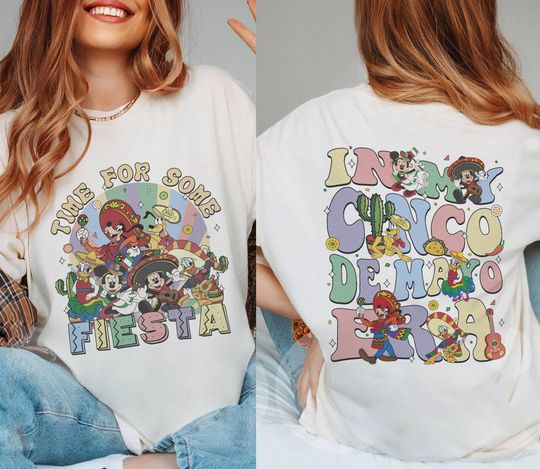 Time For Some Fiesta Mickey and Friends Cinco De Mayo Shirt, WDW Disneyland Family Mexican Fiesta Party Shirt, Disneyland Papacito Mamacita
