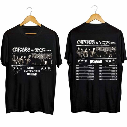 Caifanes and Caf Tacvba North America Tour 2024 Shirt, Caifanes 2024 Tour Shirt  Casual Cotton Tee  Trending Street Fashion