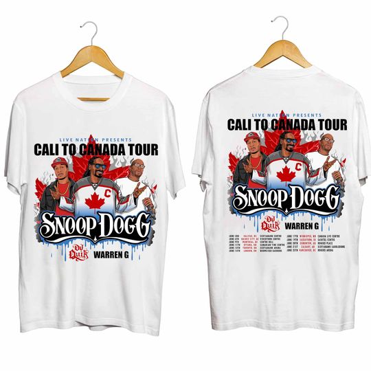 Snoop Dogg - Cali to Canada Tour 2024 Shirt, Casual Cotton Tee  Trending Street Fashion