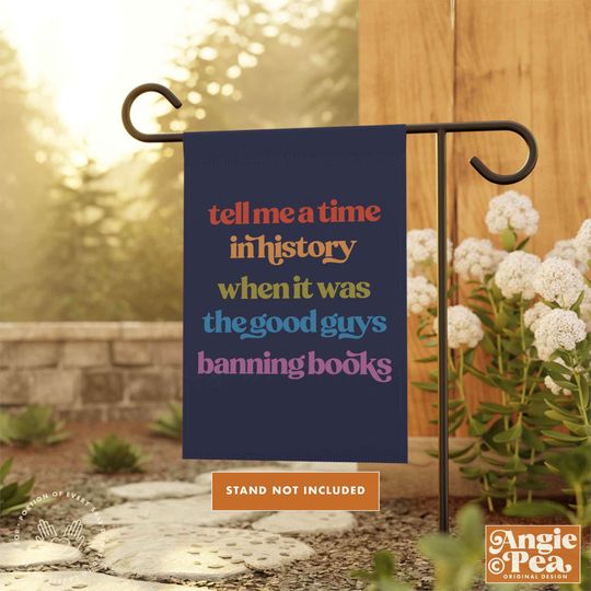 Read Banned Books Garden Flag,  Garden Flag, Yard Flag, Good Guys Don't Ban Books, Neighborhood Library Flag, Book Lover Yard Flag