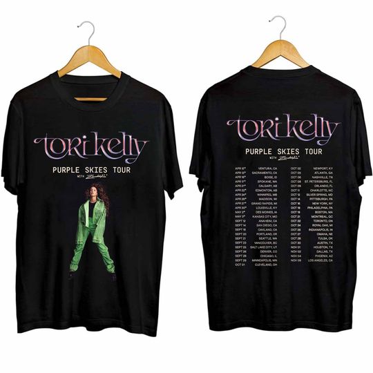 Discover Tori Kelly Purple Skies 2024 Tour Shirt, Casual Cotton Tee, Trending Street Fashion