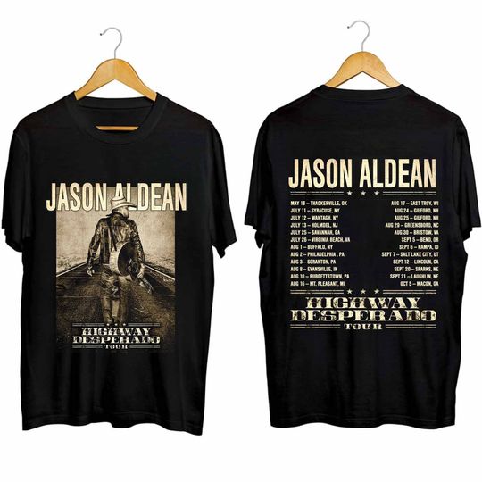 Jason Aldean Highway Desperado Tour 2024 Shirt, Jason Aldean Fan Shirt, Casual Cotton Tee, Trending Street Fashion