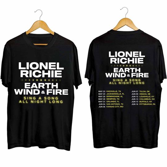Lionel Richie and Earth Wind & Fire - Sing a Song All Night Long Tour 2024 Shirt, Lionel Richie Fan Shirt, Lionel Richie 2024 Tour Shirt