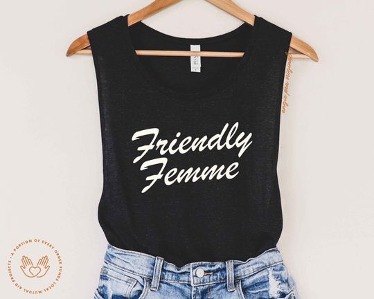 Femme, friendly femme, sapphic Tank Tops, kiss more girls, WLW, subtle, lesbian pride, bi pride, bisexual pride, sapphic pride