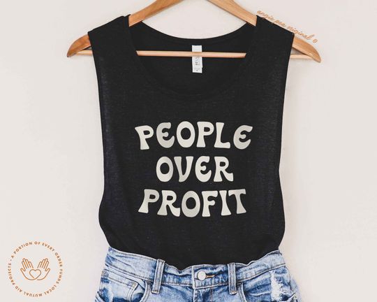 People over Profit Tank Tops, Anti-Capitalism, Capitalism Kills, No War But Class War, Eat The Rich, Homeless Advocate, Social Justice Tank Tops