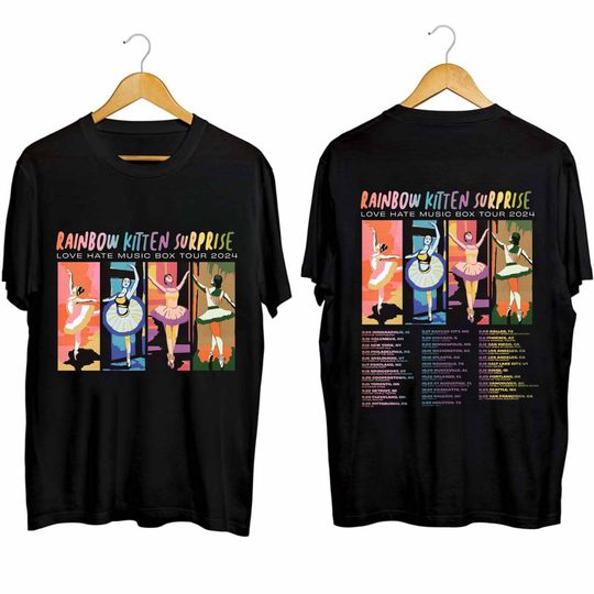 Rainbow Kitten Surprise - Love Hate Music Box Tour 2024 Shirt, Cotton Short Sleeve Tee, Trending Fashion