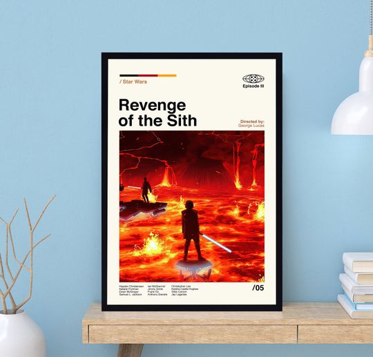 Revenge Of The Sith Movie Poster, George Lucas, Retro Poster, Midcentury Art, Minimalist Art, Vintage Poster, Wall Decor, Birthday Gift