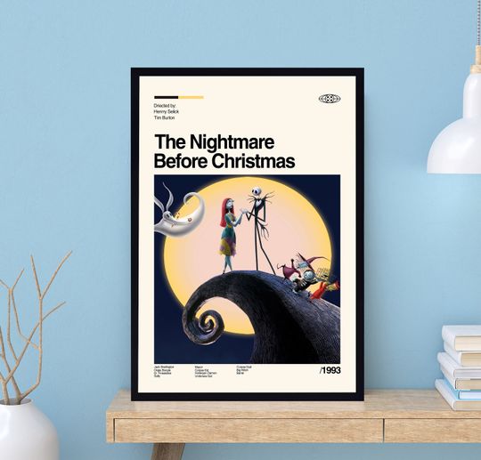 The Nightmare Before Christmas Poster, Henry Selick, Retro Poster, Minimalist Art, Vintage Poster, Midcentury Art, Movie Poster, Wall Decor