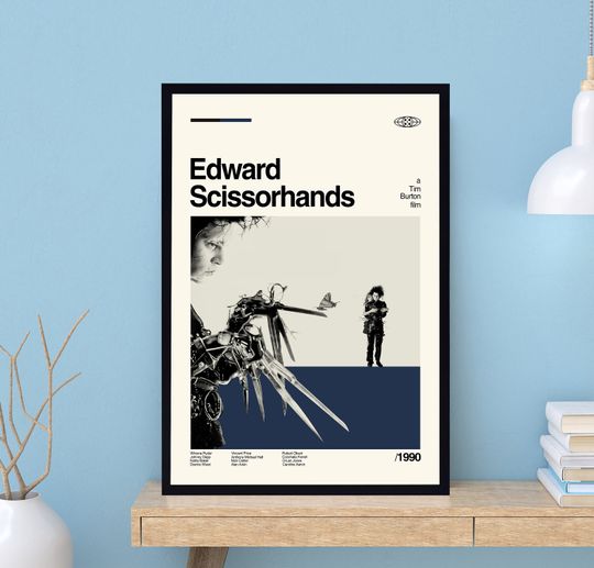 Edward Scissorhands Movie Poster, Tim Burton, Movie Poster, Retro Movie Poster, Minimalist Art, Vintage Poster, Modern Art, Wall Decor