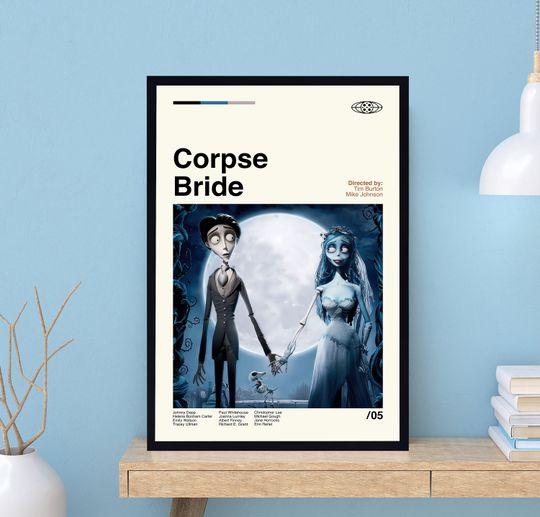 Corpse Bride Poster, Tim Burton, Mike Johnson, Movie Poster, Vintage Poster, Modern Art, Midcentury Poster, Film Poster, Wall Decor