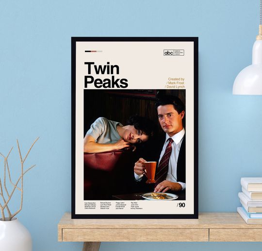 Twin Peaks Tv Series Poster, Mark Frost, David Lynch, Movie Poster, Vintage Poster, Modern Art, Midcentury Art, Film Poster, Wall Decor
