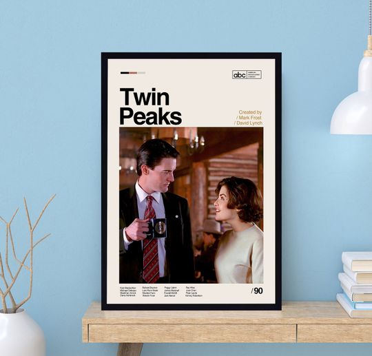 Twin Peaks Tv Series Poster, Mark Frost, Retro Poster, Minimalist Art, Vintage Poster, Midcentury Art, Movie Poster, Wall Decor, Mom Gifts