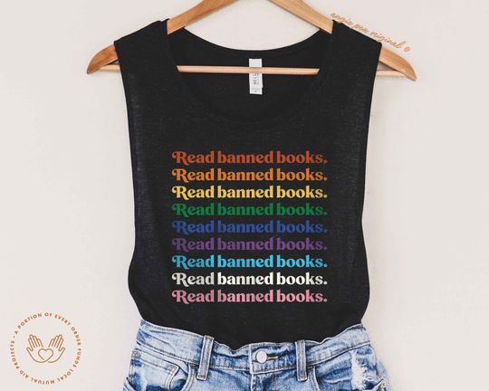 Banned Books Tank Tops, Read Banned Books, Stop Book Banning, Ban Bigots Not Books, Protect Libraries, Protect Librarians, Florida