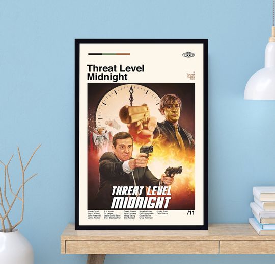 Threat Level Midnight Poster, The Office Tv Series, Retro Poster, Minimalist Art, Vintage Poster, Midcentury Art, Movie Print, Wall Art