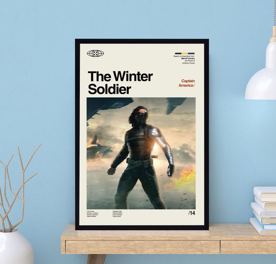 Captain America: The Winter Soldier Poster, Retro Movie Poster, Minimalist Art, Vintage Poster, Modern Art, Wall Decor, Home Decor