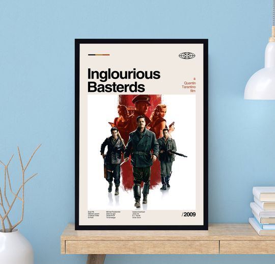 Inglourious Basterds Poster, Quentin Tarantino, Retro Movie Poster, Minimalist Art, Vintage Poster, Movie Poster, Modern Art, Wall Decor