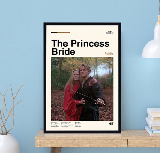 The Princess Bride Movie Poster, Rob Reiner, Retro Poster, Midcentury Art, Minimalist Art, Vintage Poster, Modern Poster, Wall Decor