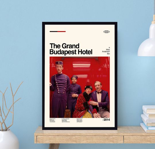 The Grand Budapest Hotel Poster, Wes Anderson, Minimalist Art, Vintage Poster, Movie Poster, Movie Art, Modern Poster, Wall Decor, Dad Gifts