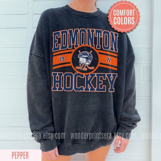 Edmonton Oiler Vintage Style Comfort Colors Sweatshirt T-Shirt, Oiler Sweater, Oiler T-Shirt, Hockey Fan Shirt
