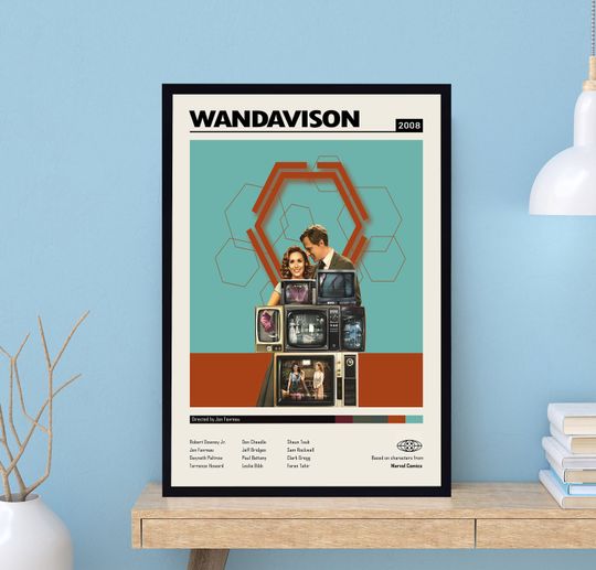 Wandavision Poster, Wandavision Print, Midcentury Art, Minimalist Art, Movie Poster, Retro Poster, Vintage Poster, Wall Decor, dad Gifts
