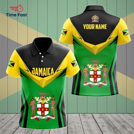 Customize Jamaica Victory Version 3D Unisex Adult Polo Shirt, 3D Shirt For Men And Women, Gift For Dad, Gift For Him, Gift Birthday All Size