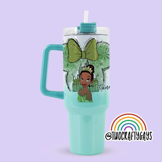 Minnie Bow Personalized 40 oz Quencher Tumbler Cup Dupe (Tiana, Princess and the Frog, Disney World, Family Vacation, Custom Name Plate)