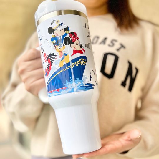 Disney Cruise Mickey Friends Mickey 40oz Tumbler with handle, Disney Tumbler