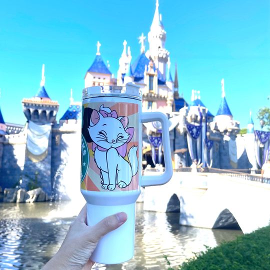 Disney Starbucks The Aristocats Marie 40oz Tumbler with handle, Disney Tumbler
