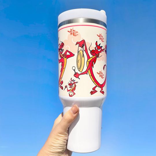Custom Personalized Lunar New Year 2024 40oz Tumbler with handle, Disney Tumbler
