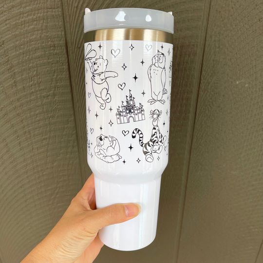 Valentine's day gift Disney Winnie the Pooh Climbing Tree 40oz Tumbler with handle