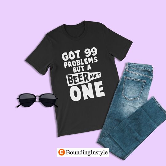 Nemo Beer Shirts, Got 99 Problems But a Beer Ain't One Shirt, Food and Wine Disney Shirt, Disney Clothing, Summer Casual Cotton Couple Matching Shirt, Short Sleeve Shirt for Men, Women and Kids