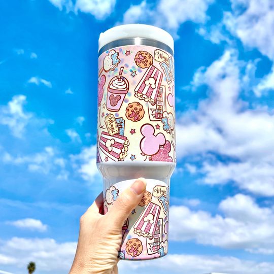 Disneyland candy cake cookie popcorns ice cream Starbucks 40oz Tumbler with handle