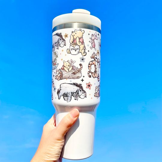 Disney Winnie the Pooh Starbucks 40 oz Tumbler with hand 40oz Tumbler with handle