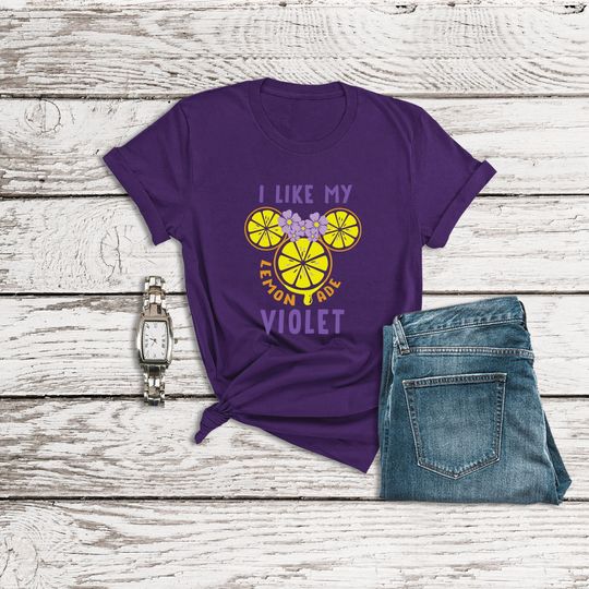 Disney Shirt, I Like My Lemonade Violet Shirt, Food and Wine Disney Shirt, Disney Clothing, Summer Casual Cotton Couple Matching Shirt, Short Sleeve Shirt for Men, Women and Kids