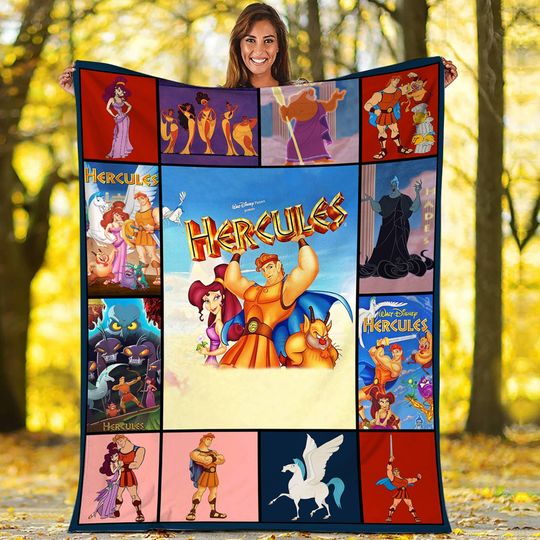 Hercules Fleece Blanket | Disneyland Blanket | Hercules Megara Hades Throw Blanket For Bed Couch Sofa, Christmas Gifts
