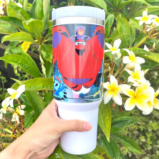 Custom Personalized gift Disney Big Hero 6 Baymax 40oz Tumbler with handle