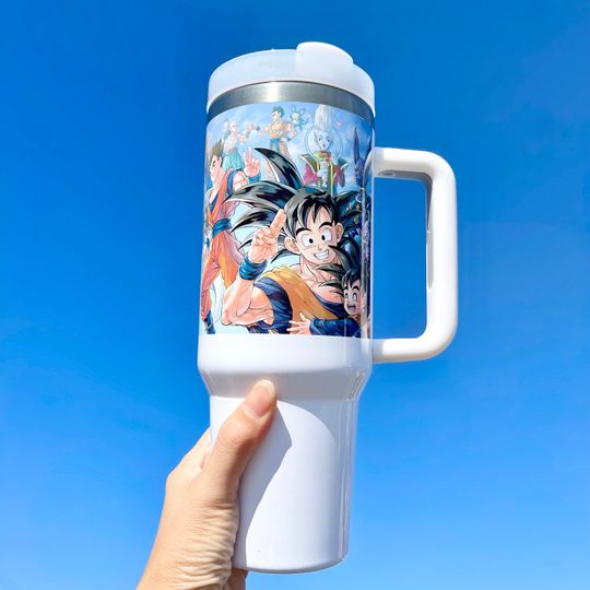 FATHER'S DAY GIFT.Custom Personalized Dragon Ball Z 40oz Tumbler with handle