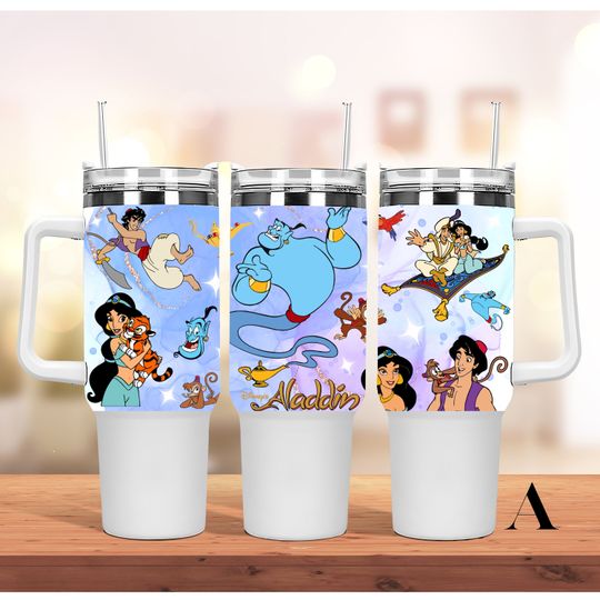 Disney Princess Jasmine Aladdin 40 oz stainless steel tumbler 40oz Tumbler with handle