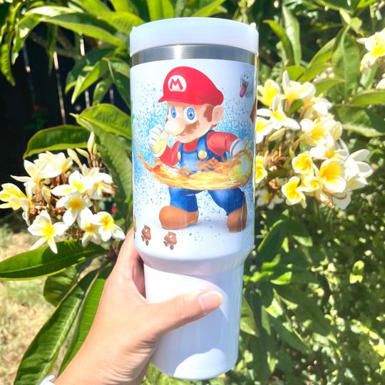 Custom Nintendo Super Mario Bros Tumbler 40oz Tumbler with handle