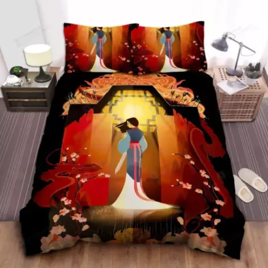 Disney Princess Mulan Artwork Quilt Duvet Cover Set California King