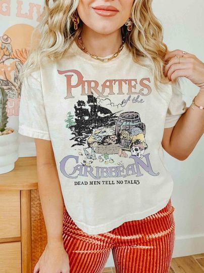 Retro Disney Dead Men Tell No Tales Est 1967  Color Shirt, Captain Jack Sparrow Pirates Of The Caribbean Tee