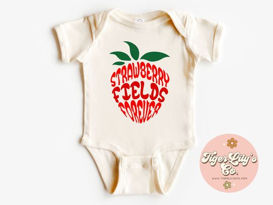Strawberry Fields Baby Onesies - Cute, Rock n Roll, Classic Rock Band, Musician Gift