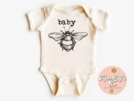 Baby Bee Baby Onesies - Cute, Boho, Minimalist, Beekeeper, Bee Farmer