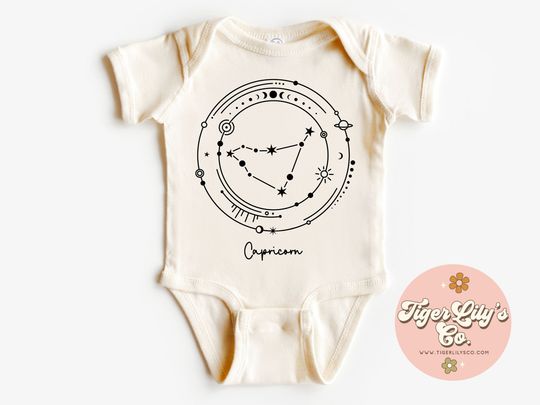 Capricorn Constellation Baby Onesies - Cute, Mystical, Zodiac