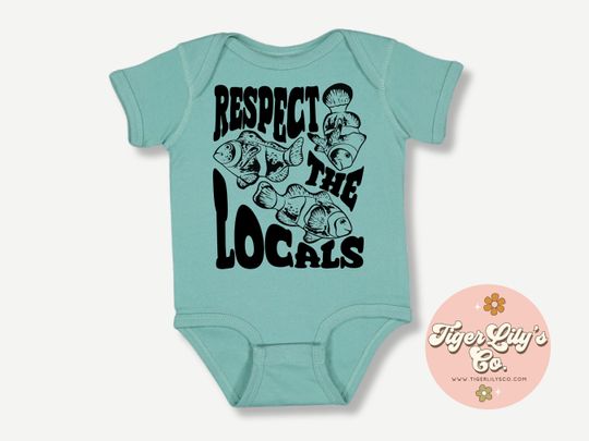 Respect the Locals Baby Onesie - Ocean Baby Shirt, Sealife Bodysuit, Earth Day Onesie