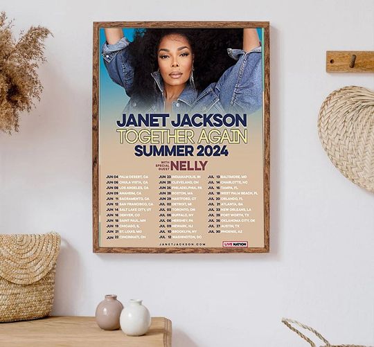 Janet Jackson Together Again Summer Tour 2024 Poster  Minimalist Poster, Birthday Gifts, Home Decor, Fan gifts, unframed poster