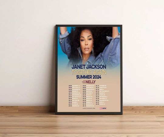 Janet Jackson Together Again Summer 2024 Tour Poster Minimalist Poster, Birthday Gifts, Home Decor, Fan gifts, unframed poster