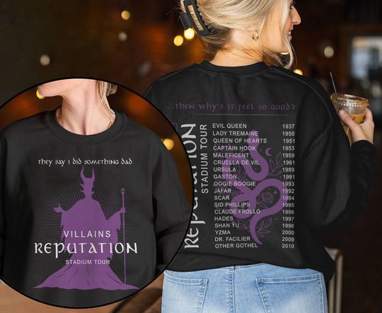 Maleficent Villains Eras Reputation Tour Sweatshirt| Maleficent Shirt | Villains Eras Shirt | Magic Kingdom Shirt | Disney Long Sleeve Shirt